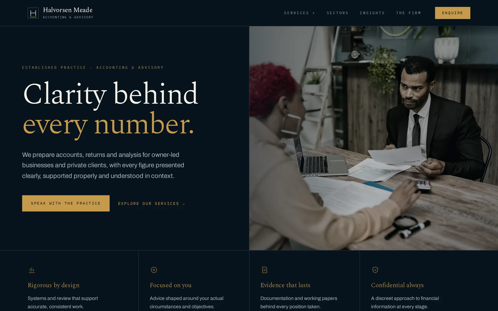 Accounting Firm website design shown on a laptop and iPhone