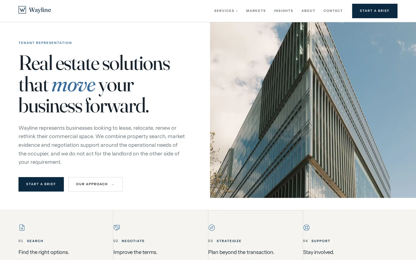 Commercial Real Estate website design shown on a laptop and iPhone