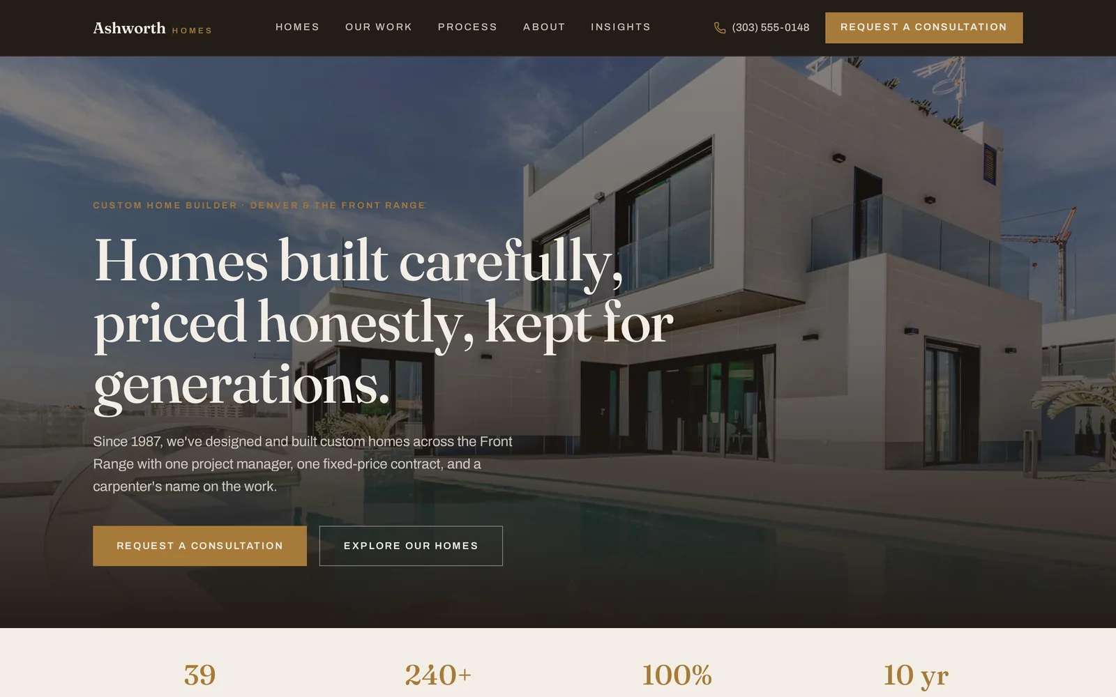 Home Builders website design shown on a laptop and iPhone
