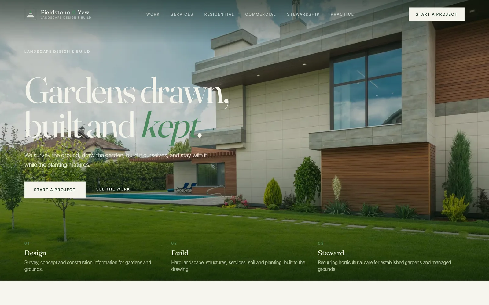 Landscaping Company website design shown on a laptop and iPhone