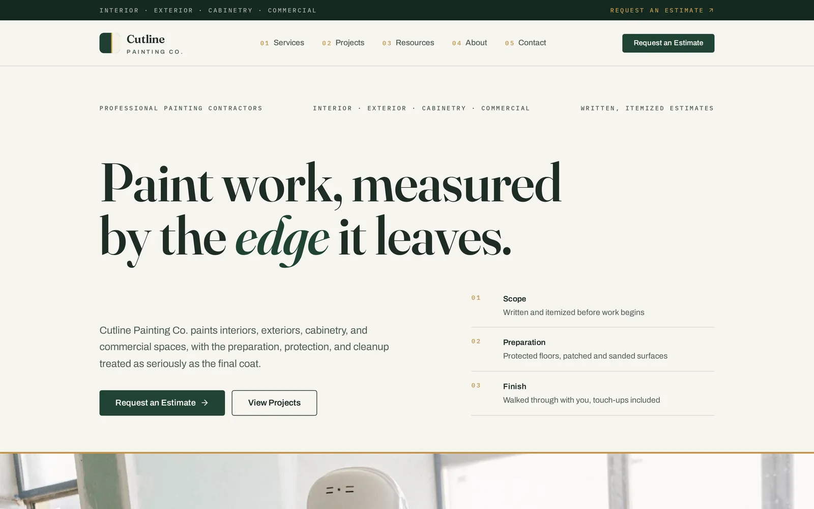 Painting Contractor website design shown on a laptop and iPhone