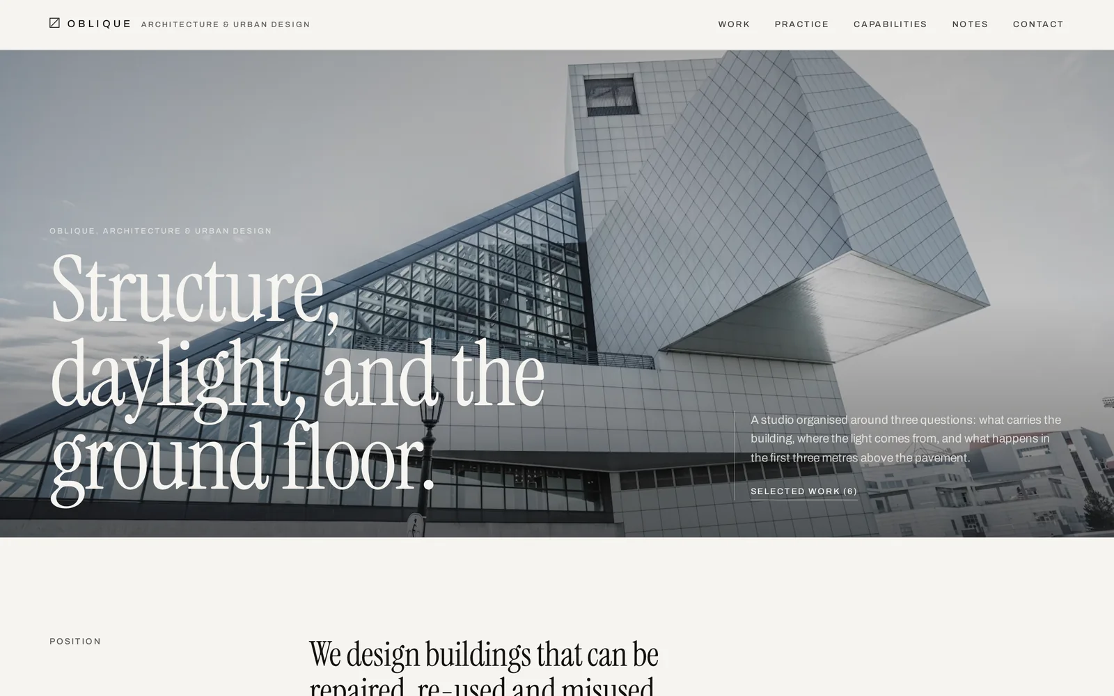 Architecture Firm website design shown on a laptop and iPhone