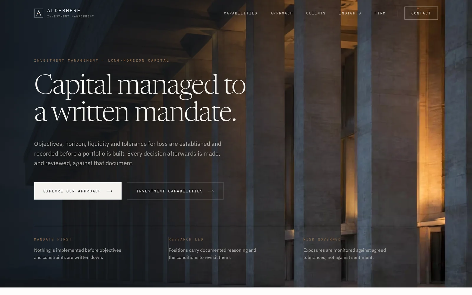 Investment Firm website design shown on a laptop and iPhone