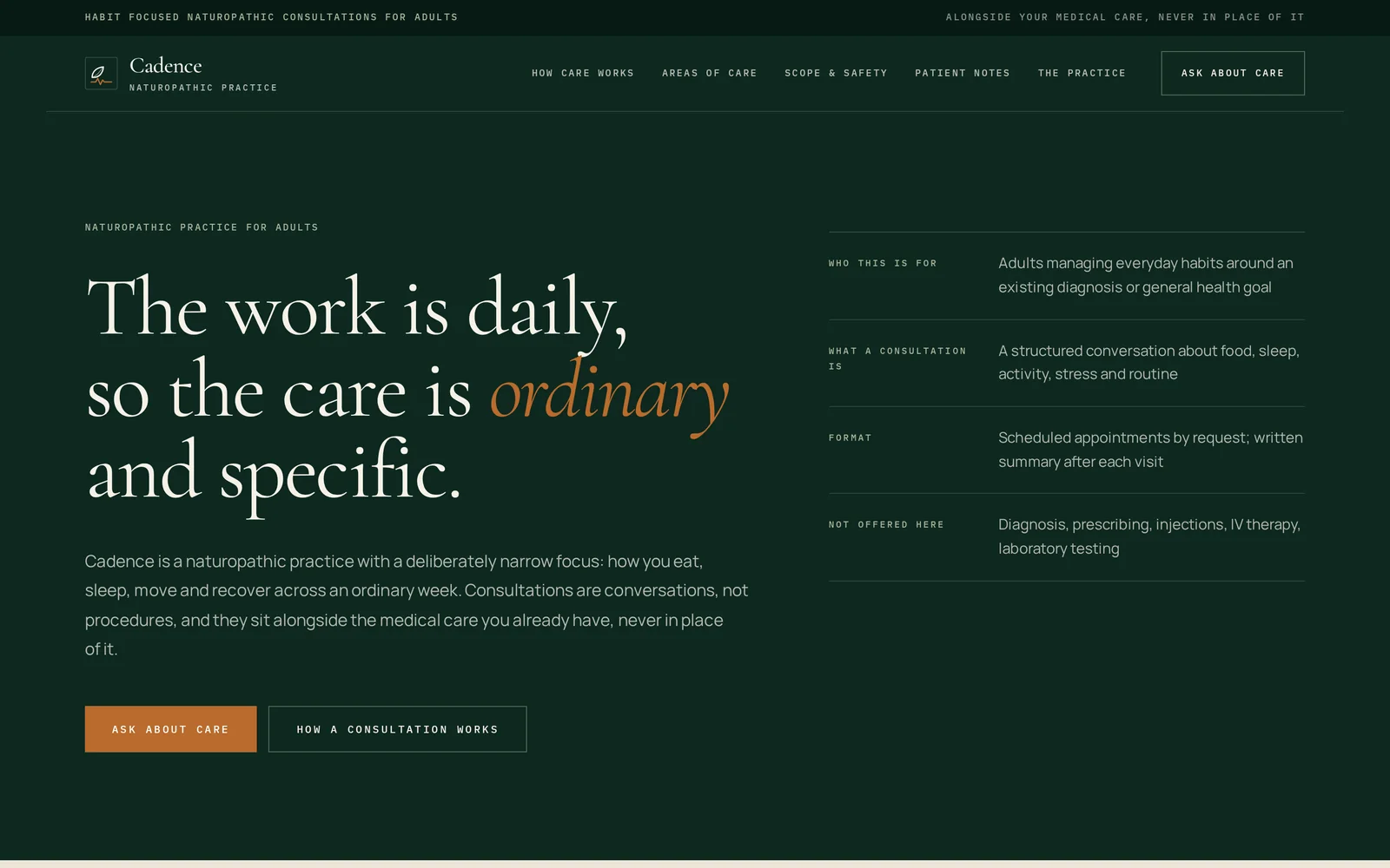 Naturopathic Clinic website design shown on a laptop and iPhone